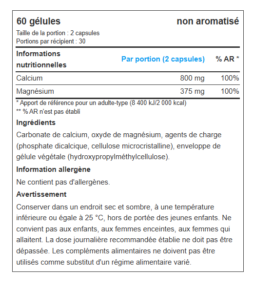 CALCIUM & MAGNESIUM APPLIED NUTRITION 60CAPS